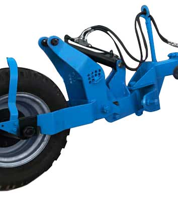 It is optionally attached to our plows. This wheel helps you easily position and transport your plow on the road.